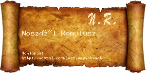 Noszál Romulusz névjegykártya